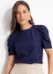 Quintess - Blusa Verde em Malha Laise - variação: Azul Marinho