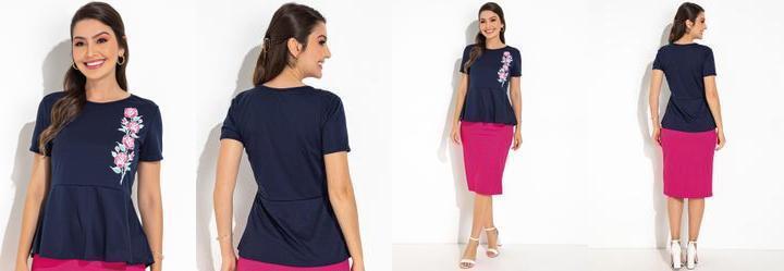 Blusa Azul Marinho em Malha
