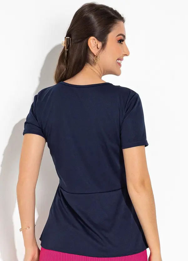 Rosalie - Blusa Azul Marinho em Malha 2
