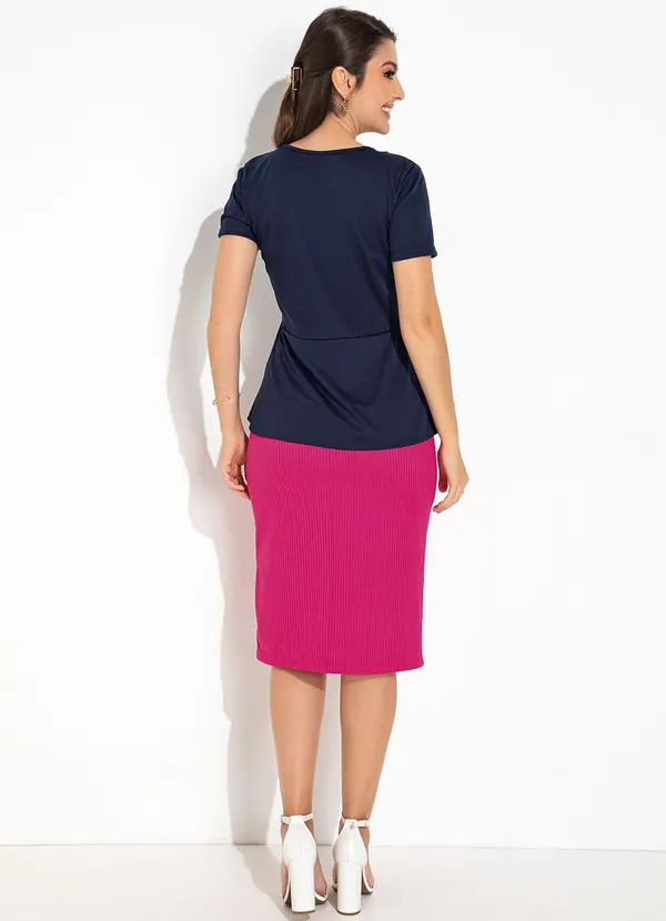 Rosalie - Blusa Azul Marinho em Malha 4