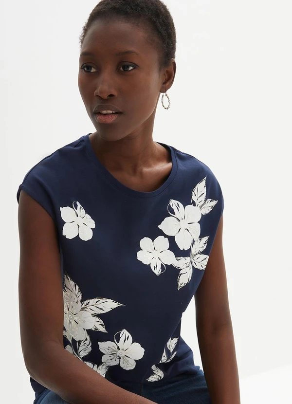 bonprix - Blusa Azul Marinho em Malha