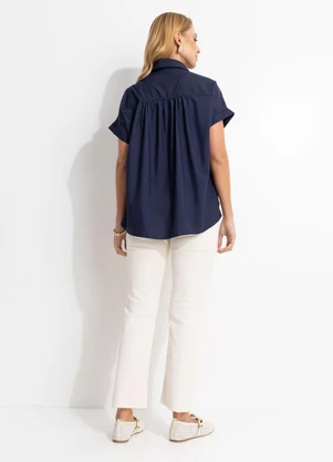 Quintess - Blusa Azul Marinho em Poliéster - QUINTESS