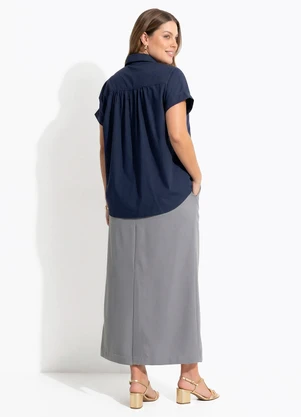 Quintess - Blusa Azul Marinho em Poliéster - QUINTESS