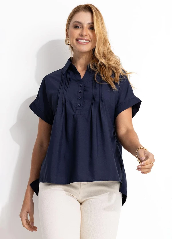Quintess - Blusa Azul Marinho em Poliéster