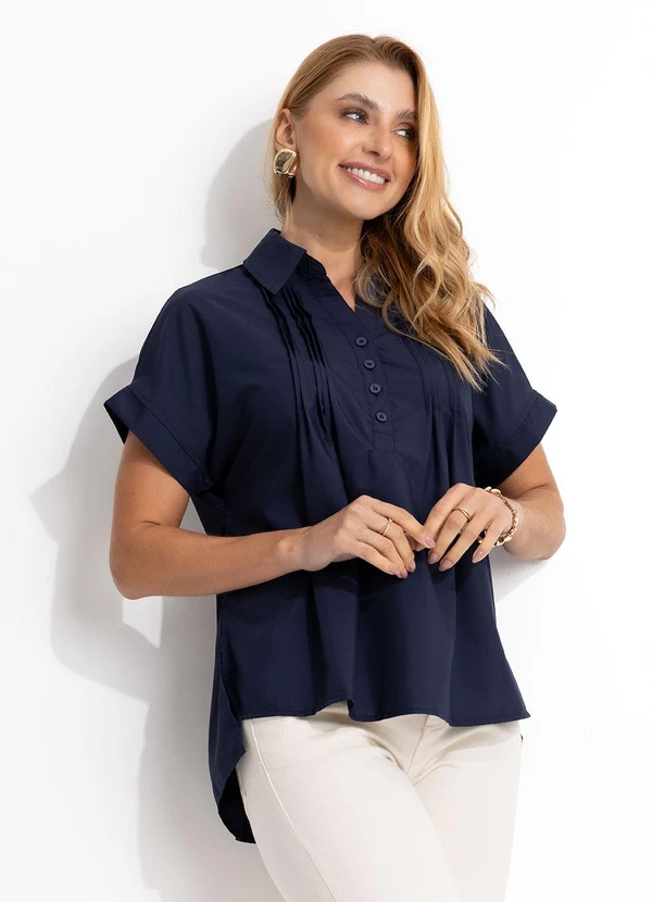 Quintess - Blusa Azul Marinho em Poliéster 4