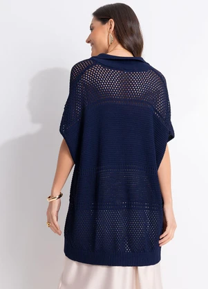 Quintess - Blusa Azul Marinho em Tricô - QUINTESS
