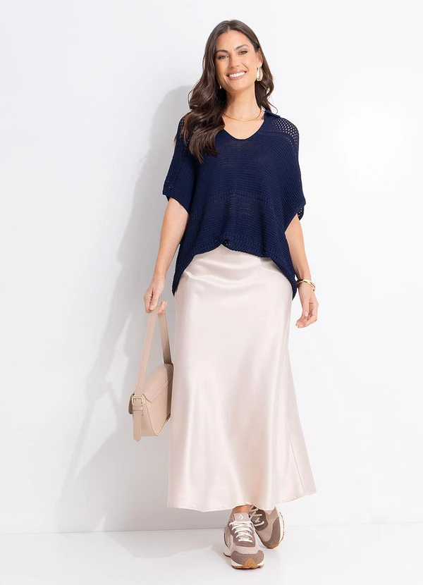 Quintess - Blusa Azul Marinho em Tricô 3