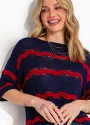 Blusa Azul Marinho em Tric�