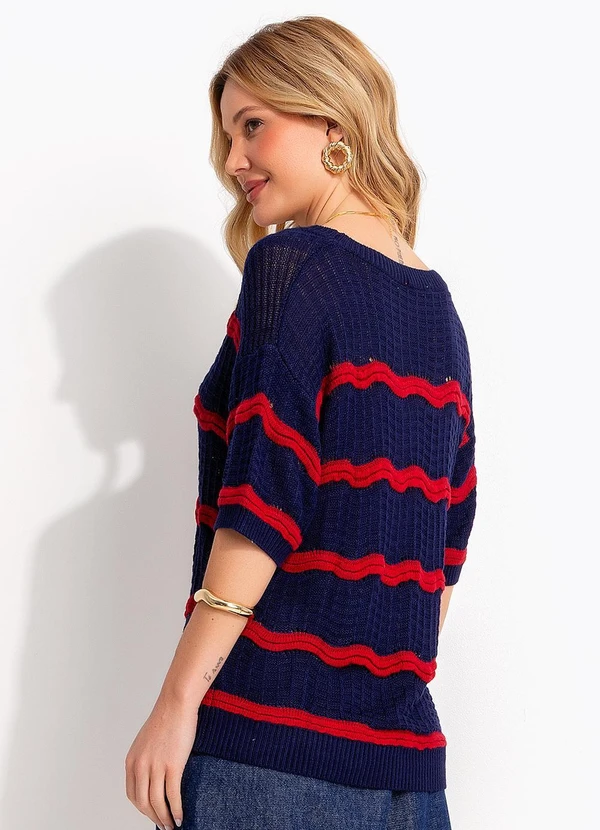 Quintess - Blusa Azul Marinho em Tricô 2