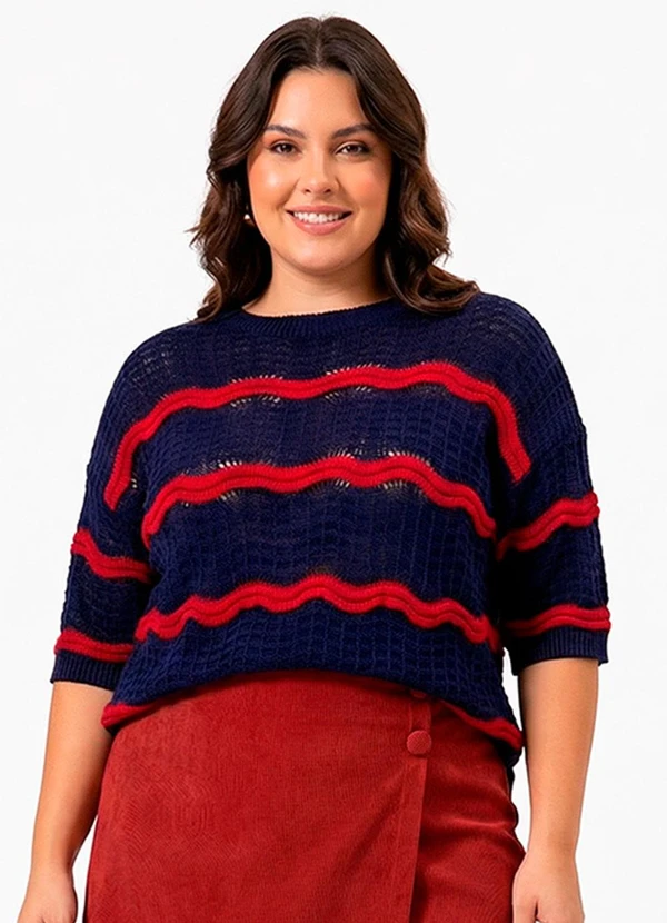 Quintess - Blusa Azul Marinho em Tricô 5