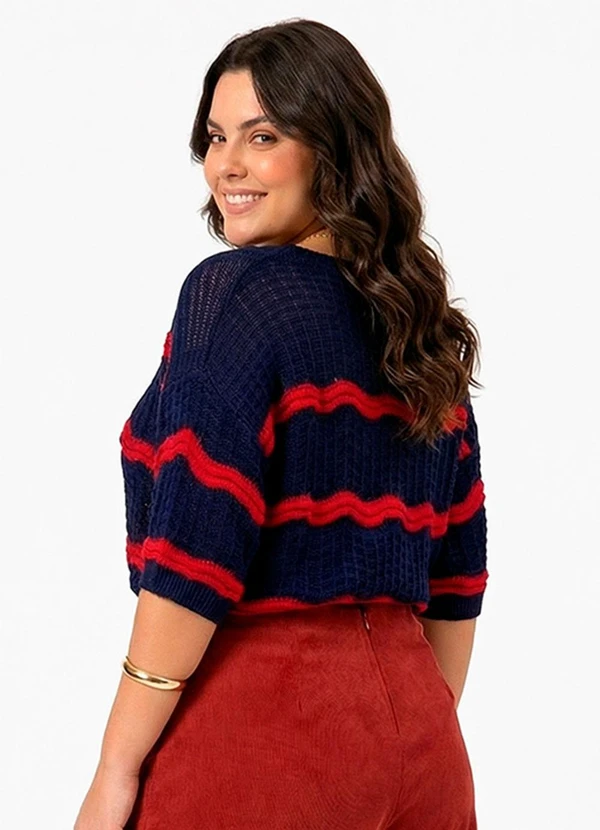 Quintess - Blusa Azul Marinho em Tricô 4