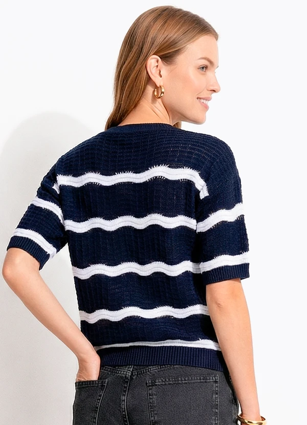 Quintess - Blusa Azul Marinho em Tricô 2
