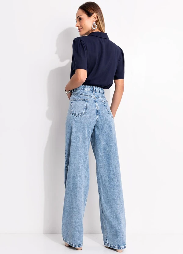 Quintess - Blusa Azul Marinho em Viscose Plana 4