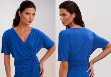 Blusa Azul Royal em Malha de Viscose