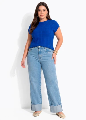 Quintess - Blusa Azul Royal em Tricot - QUINTESS