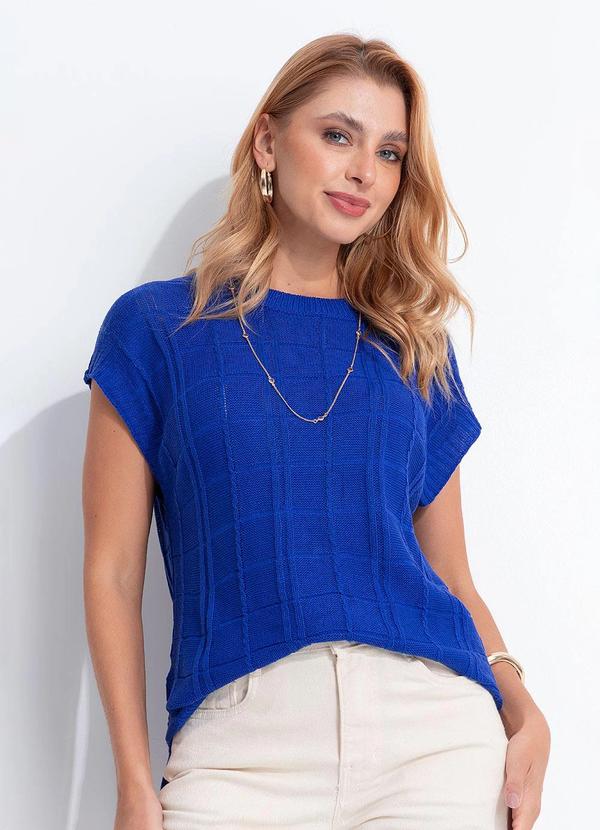 Blusa (Azul Royal) em Tricot