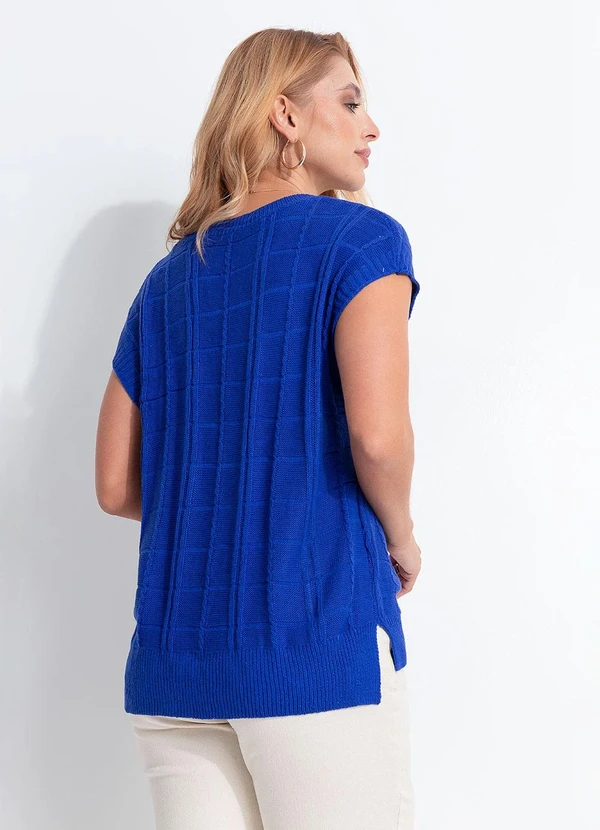 Quintess - Blusa Azul Royal em Tricot 2
