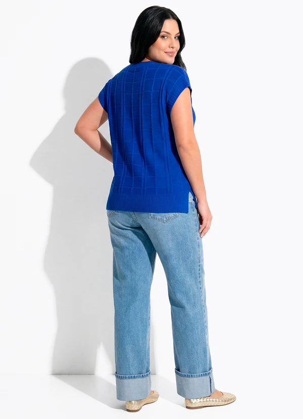 Quintess - Blusa Azul Royal em Tricot 7