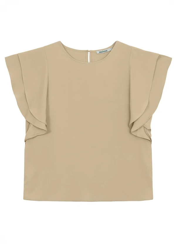 Malwee - Blusa Babados Areia