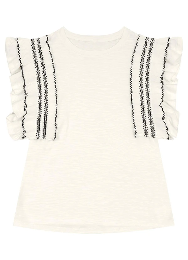 Enfim - Blusa Babados com Fenda Off White 4