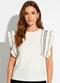 Enfim - Blusa Babados com Fenda Off White - variação: Off White