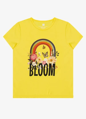 Select - Blusa Baby Look Feminina Estampada Amarelo - SELECT