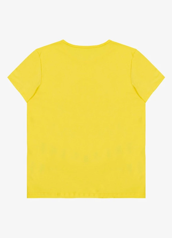 Select - Blusa Baby Look Feminina Estampada Amarelo 2