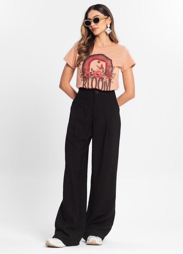 Select - Blusa Baby Look Feminina Estampada Bege 3