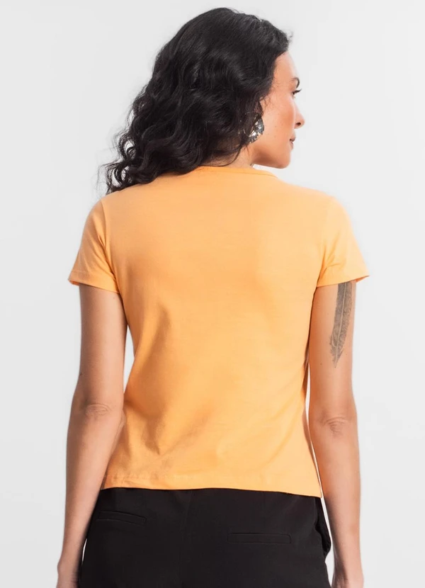 Select - Blusa Baby Look Feminina Estampada Laranja 2