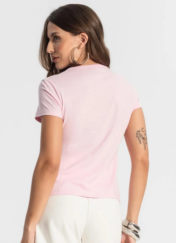 Select - Blusa Baby Look Feminina Estampada Rosa 2