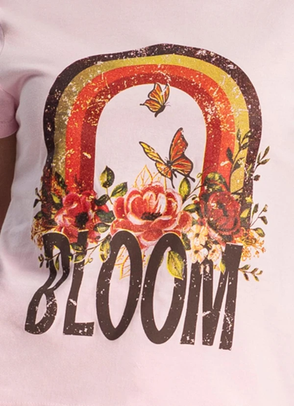 Select - Blusa Baby Look Feminina Estampada Rosa 5