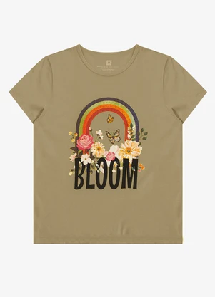 Select - Blusa Baby Look Feminina Estampada Verde - SELECT