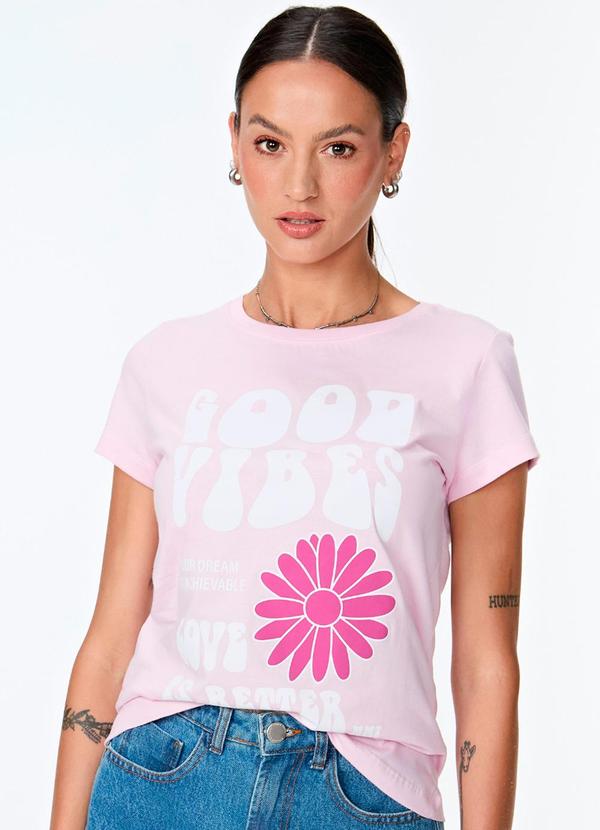 Rovitex - Blusa Baby Look Feminina Meia Malha Rosa