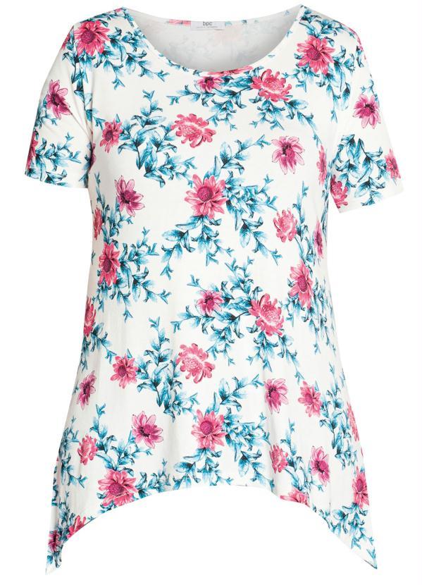 Queima Estoque - Blusa Barra Assimétrica Floral White 5