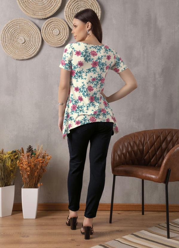 Queima Estoque - Blusa Barra Assimétrica Floral White 7