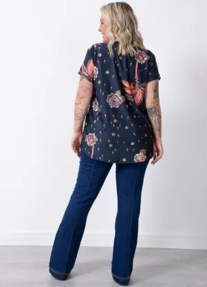 Quintess - Blusa Barrado Color Alongada - QUINTESS