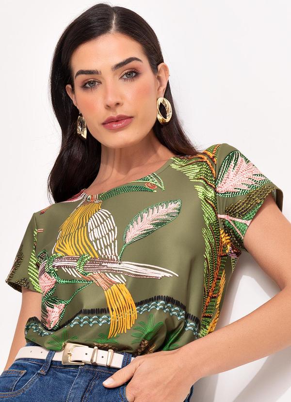 Blusa (Barrado Verde) em Malha Fria
