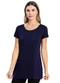 Rovitex - Blusa Básica Alongada Feminina Roxo - variação: Azul