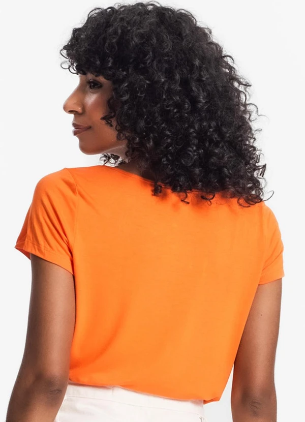 Rovitex - Blusa Básica Alongada Feminina Laranja 2
