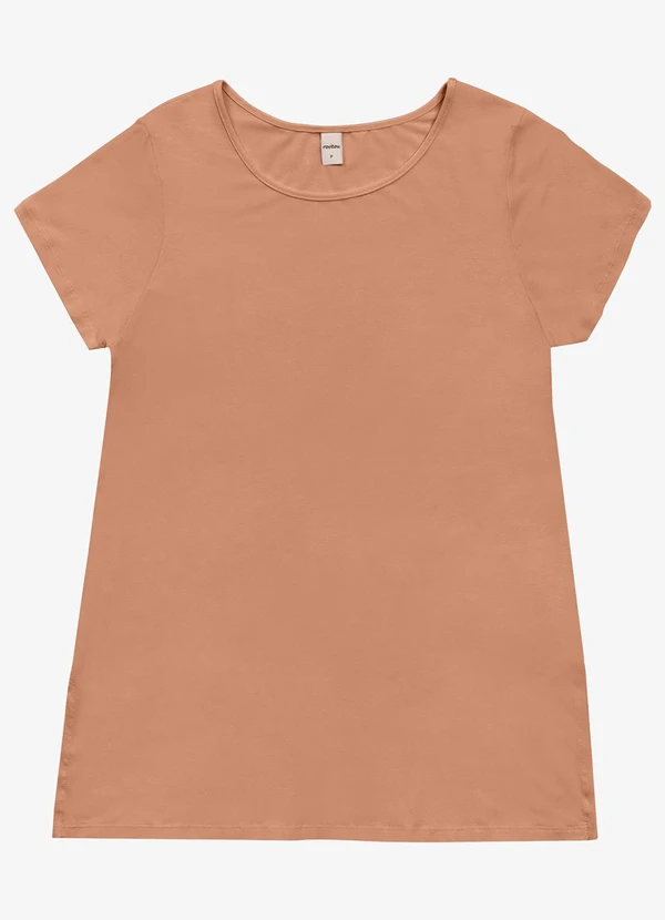 Rovitex - Blusa Básica Alongada Feminina Marrom 5