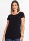Rovitex - Blusa Básica Alongada Feminina Roxo - variação: Preto