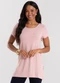 Rovitex - Blusa Básica Alongada Feminina Rosa - variação: Rosa