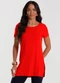 Rovitex - Blusa Básica Alongada Feminina Vermelho - variação: Vermelho