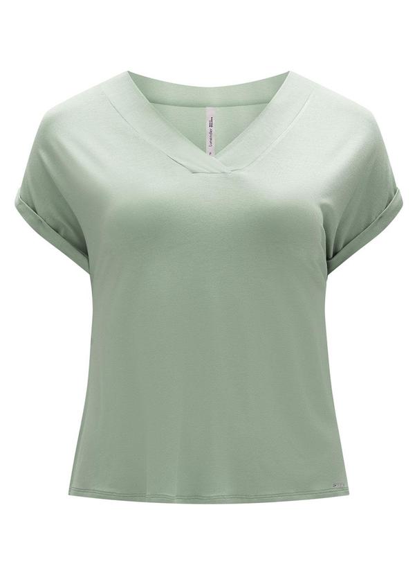 Lunender Mais Mulher - Blusa Básica com Decote em V Verde