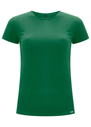 Lunender - Blusa Básica de Mangas Curtas em Malha Verde - LUNENDER