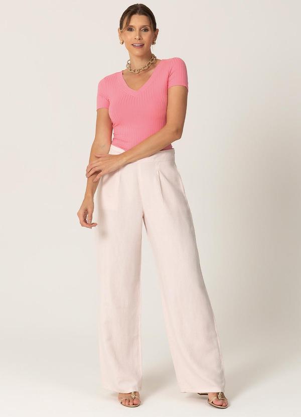 Habana - Blusa Básica de Mangas Curtas Rosa 2