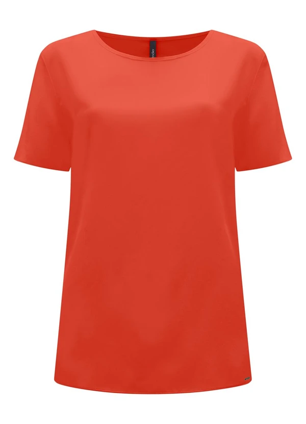 Lunender - Blusa Básica de Mangas Curtas Vermelho 5