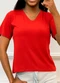 Doce Tom - Blusa Básica Decote VVermelho - variação: Vermelho