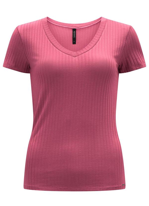 Lunender - Blusa Básica em Malha Canelada Vermelho