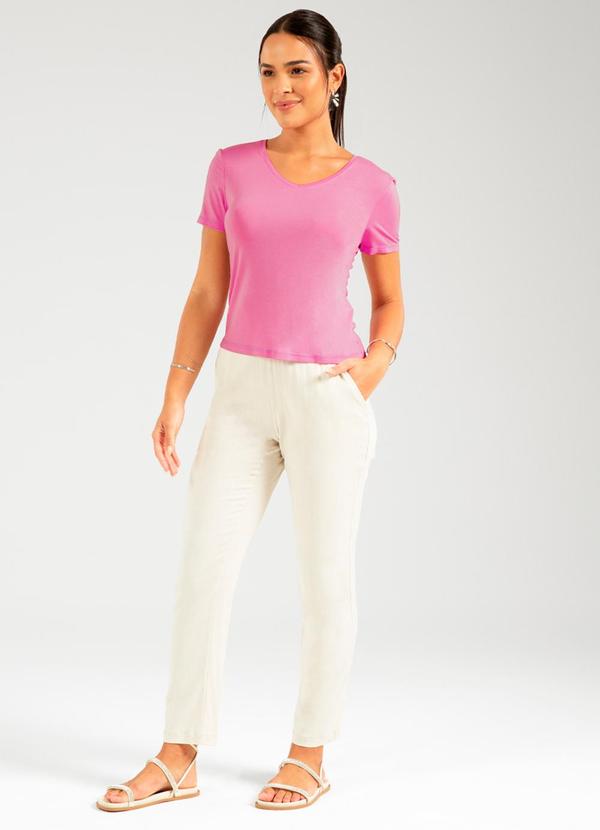 Cativa - Blusa Básica em Malha de Viscose Roxo 2